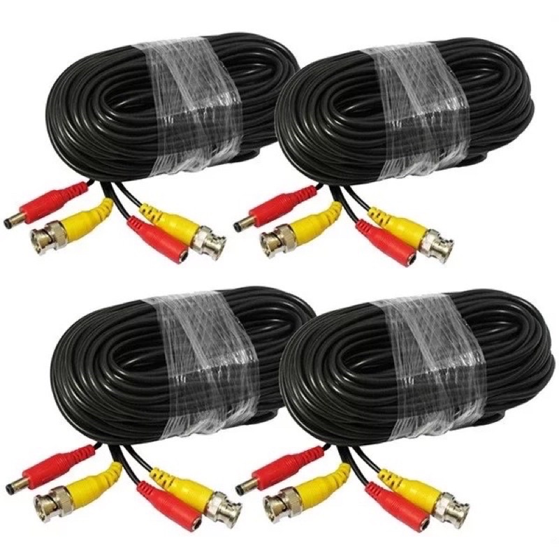 KABEL CCTV 20M HItam KAMERA CCTV SIAP PAKAI KABEL JADI CAMERA CCTV 20 METER CONNECTOR BNC KONEKTOR