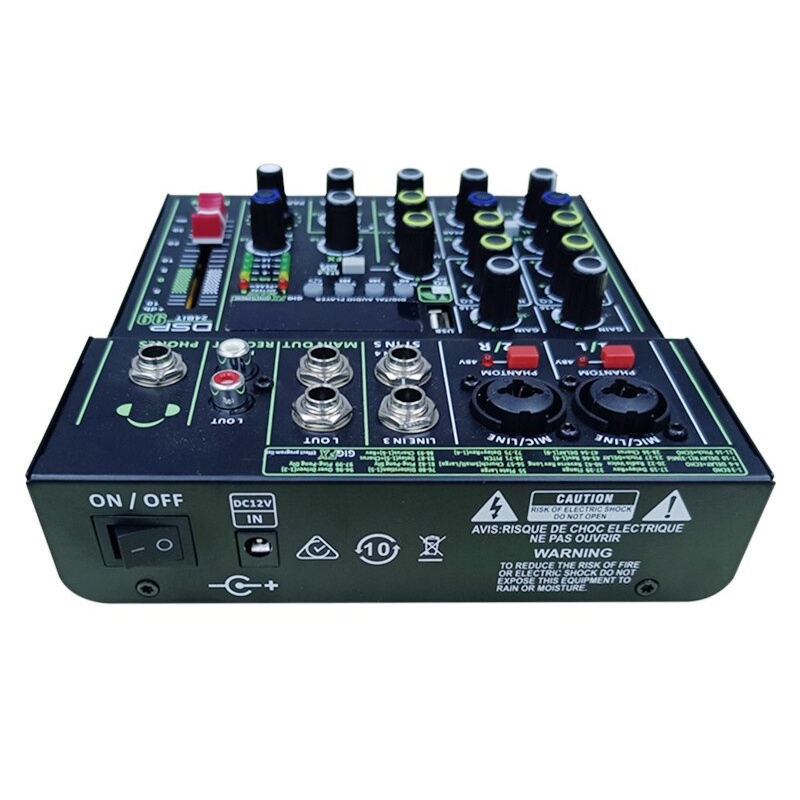 USB Audio Interface Mixer Bluetooth Karaoke DJ 4 Channel 99 DSP Effects - M1 - Black