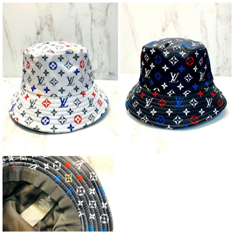 topi bucket hat lv monogram topi premium impor