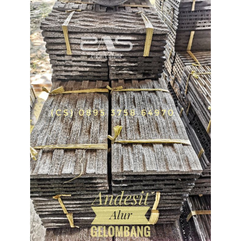 Batu Alam Andesit Alur Gelombang 15x30cm