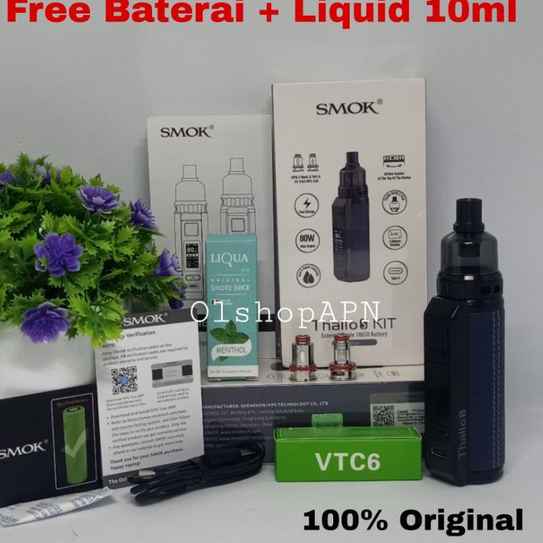 New elektronik tinta MURAHVapee Vapoor SMOKEE THALO S KIT 80W Free Baterai+L 10ml mesin uap