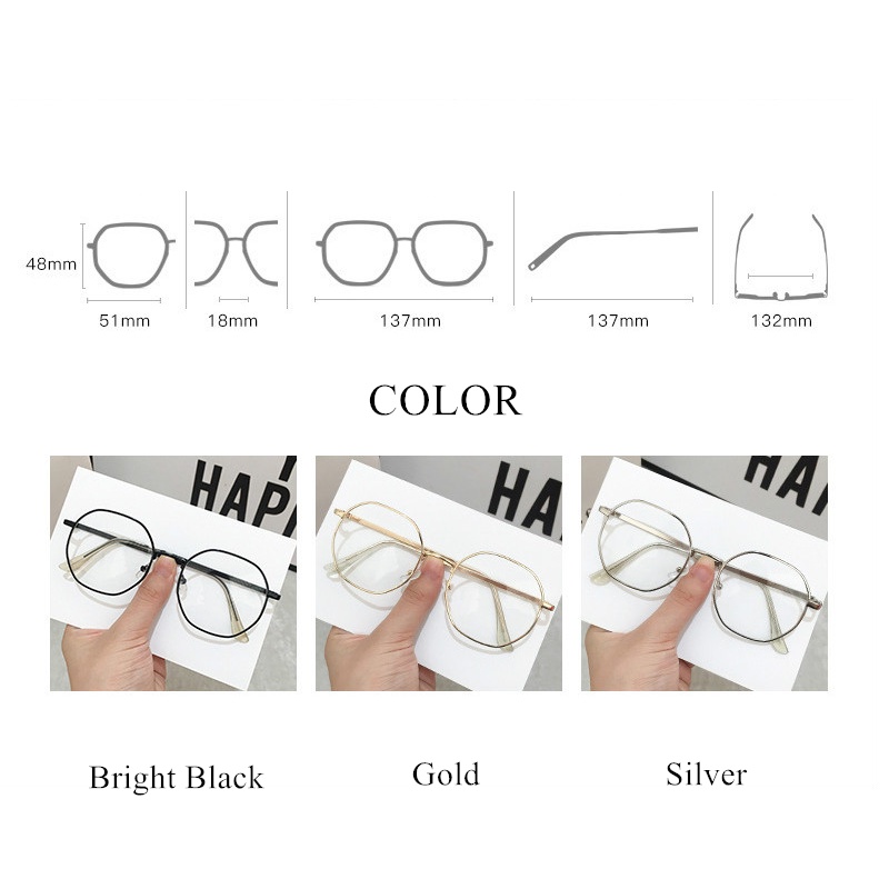 Kacamata Anti Radiasi Gaya Korea Bahan Metal Untuk Pria / Wanita