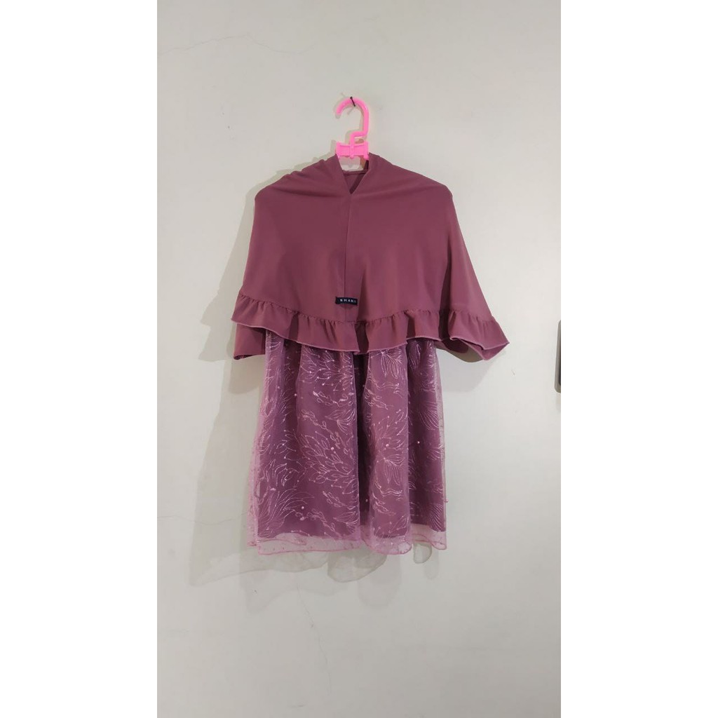 Gamis Anak Cewek (Free Mini Gold) Gamis Tulle Mutiara Size L by Shanie