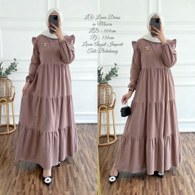 Fashion Muslim LINEA MELINDA DRESS cringkle canda susun terlaris