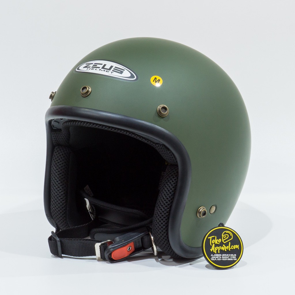 Helm Zeus ZS-385 F Green Retro Classic