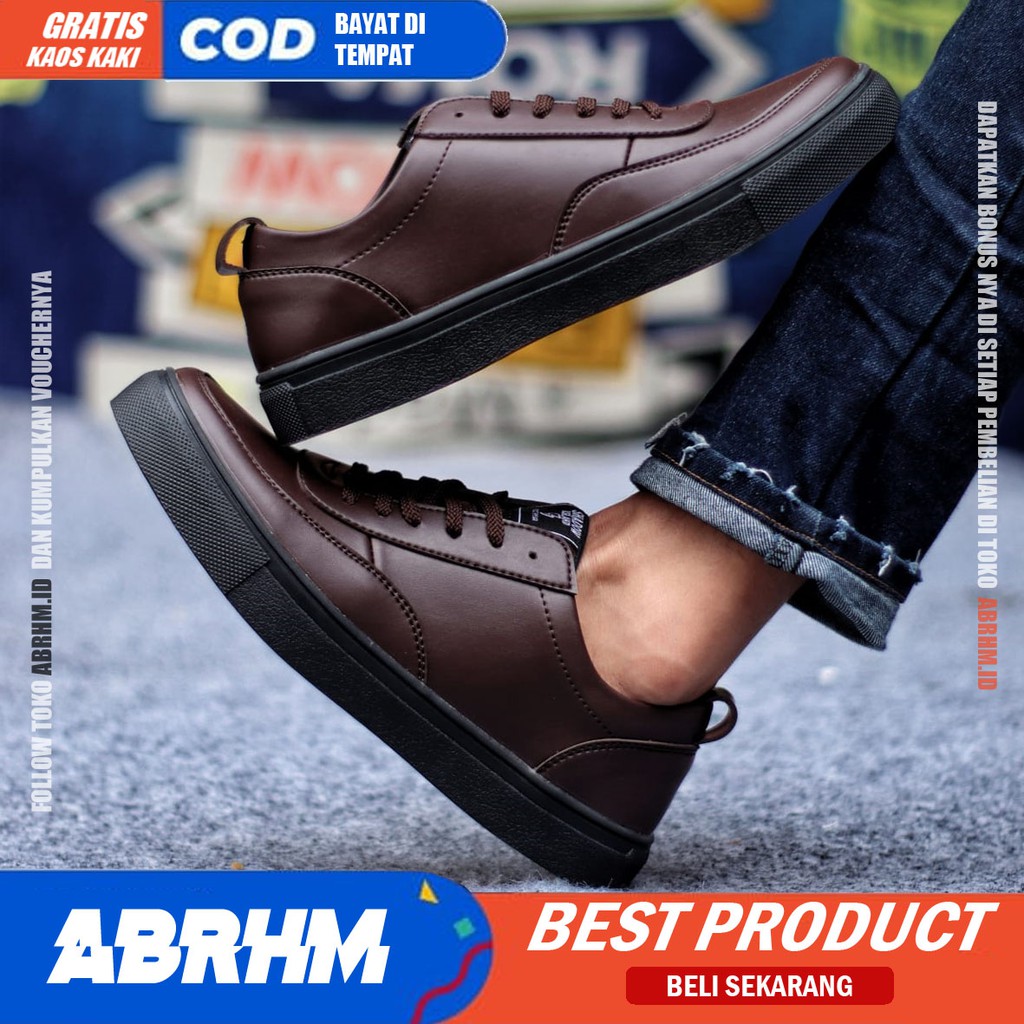 ABRHM x WRG -Sepatu Casual Kasual Sneakers Pria Kulit Pu/Cowok/Men Lokal Ori Original Footwear Sepatu Kasual Kerja kuliah Kondangan Gaya Santai Keren Kekinian