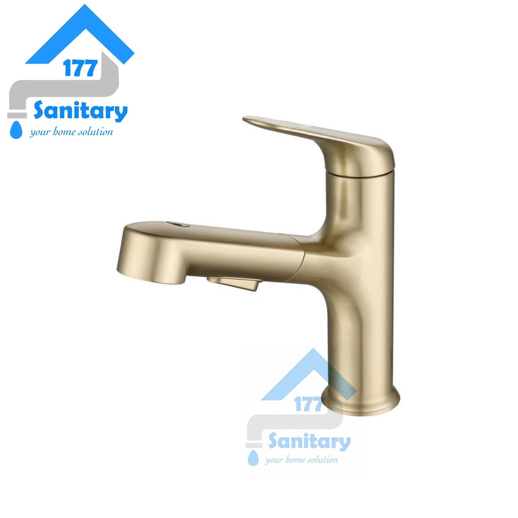 Kran Wastafel Kuningan Panas Dingin GOLD 424B-Keran air bisa untuk cuci piring sink tarik brass emas kuning tebal tebel basin faucet hot cold