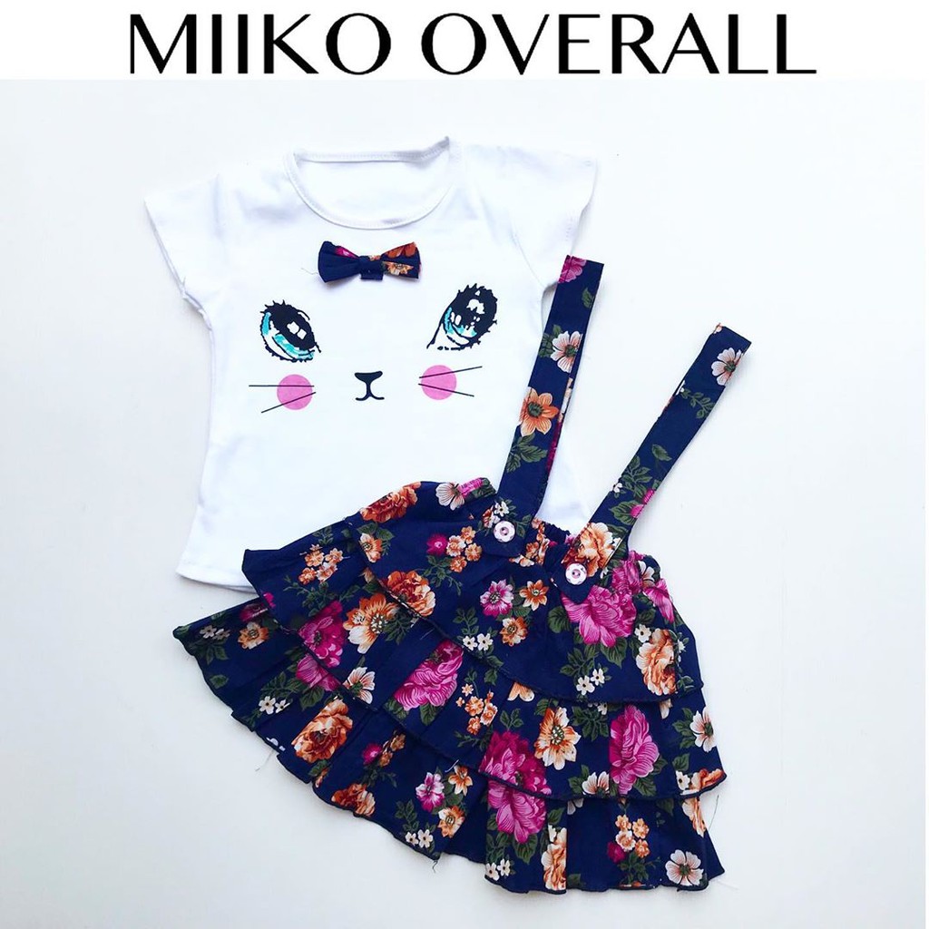 Miiko Overall Baju Setelan Jumper Rok Kaos Pergi Lucu Fashion Anak Bayi Perempuan Cewek Terlaris-2