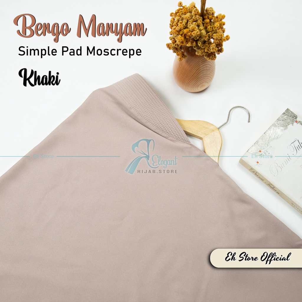 Kerudung instan / Jilbab bergo maryam SIMPLE PAD MEDIUM M murah (TANPA TALI)-Khaki