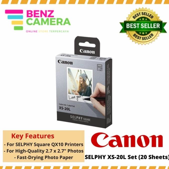 

[[[ TERSEDIA COD ]]] Canon Selphy Square QX10 Color Ink & Label Set (20 Sheets)