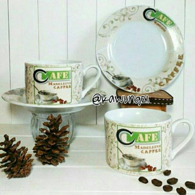 Cangkir Cafe Gelas Kopi Keramik Motif