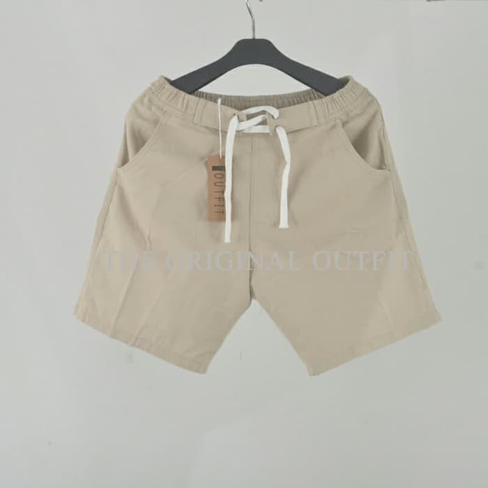 CELANA PENDEK THE ORIGINAL OUTFIT CREAM CHINO CINO PENDEK SURF PANTS KREM SURFPANTS KARET