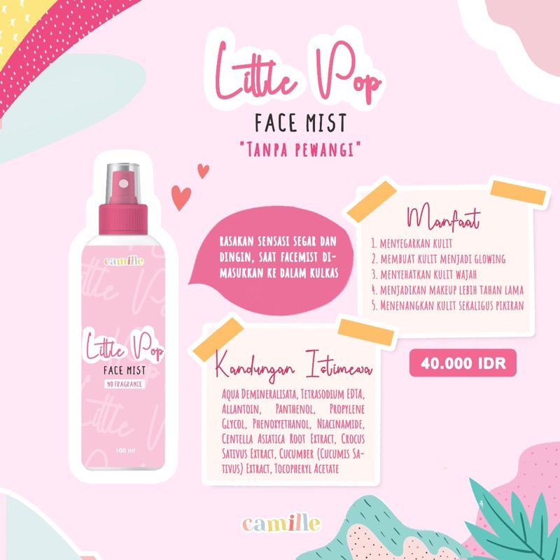 BPOM CAMILLE FACE MIST SPRAY VIRAL ORIGINAL MURAH