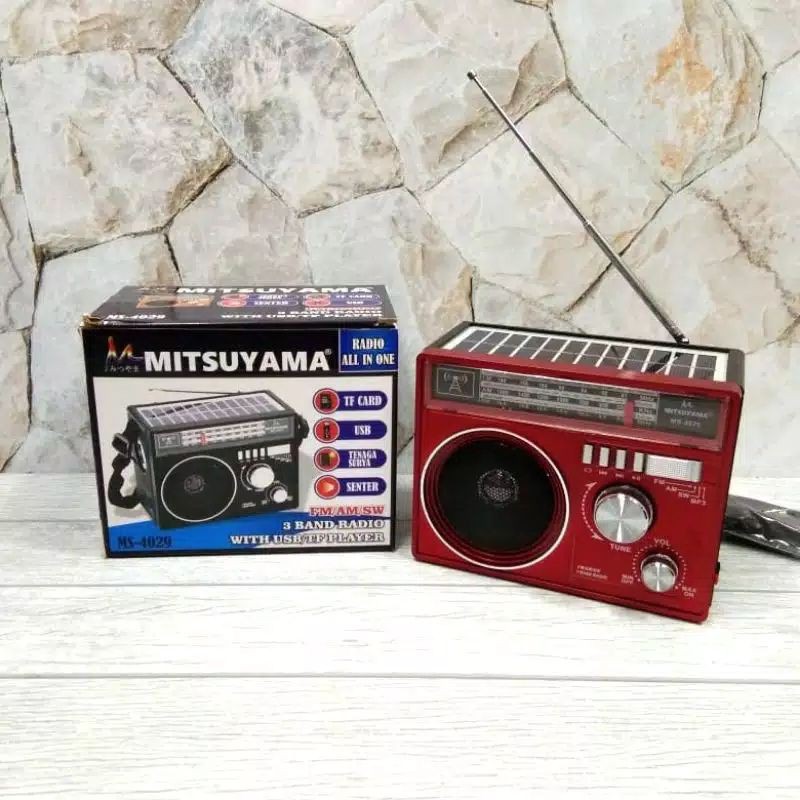 SPEAKER RADIO SENTER TENAGA SOLAR CAS BATERAI MS 4029 MITSUYAMA