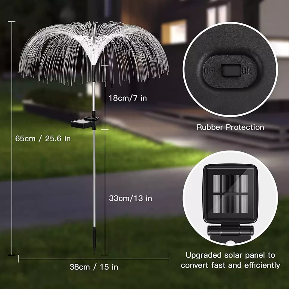 Lampu Taman Tenaga Surya Anti Air Bentuk Model Hujan Meteor Fiber Hiasan Taman 1 Box isi 5pcs