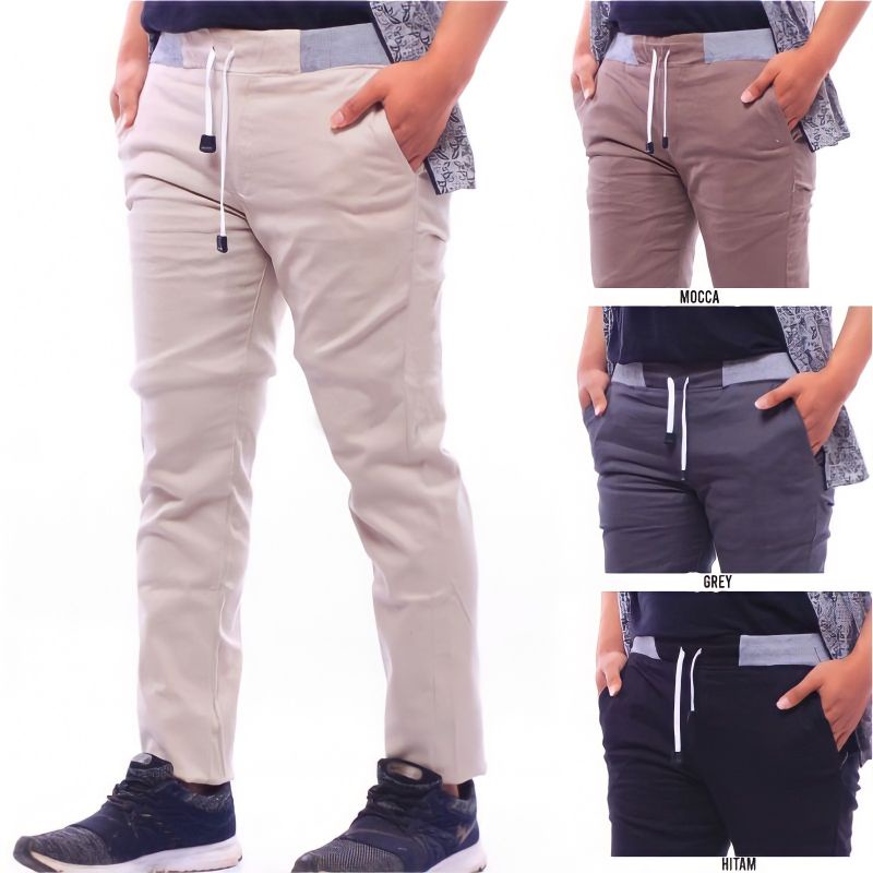 CELANA PRIA CHINO Slim Fit Panjang Kerja Kantor Santai Liburan Cowok Gentleman Boy Skinnyhtytth Cowok Original Pinggang Rip Kolor Size 27-38 jumbo