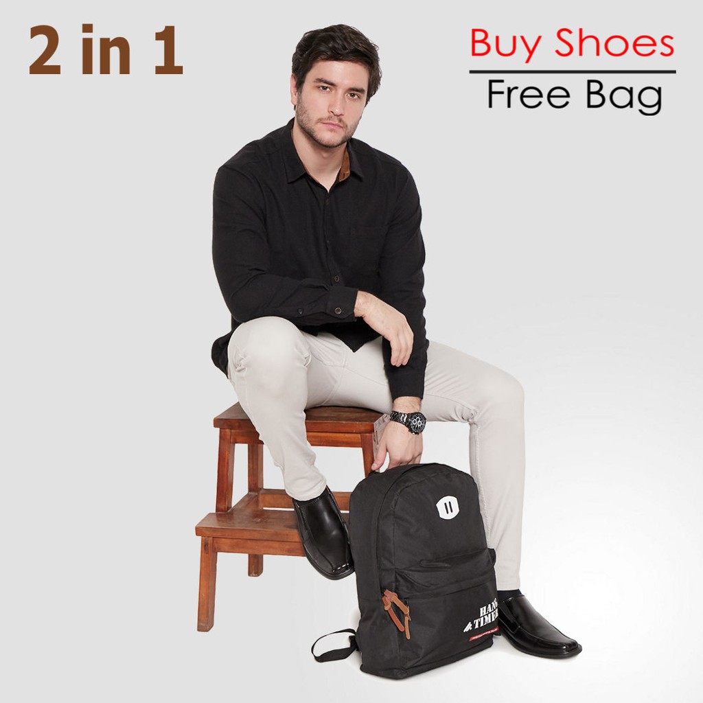 Pantofel Hitam Pria Sepatu Pantofel Pria Sepatu Pantopel Pria Sepatu Kulit Pria Sepatu PDH RXTK018-5