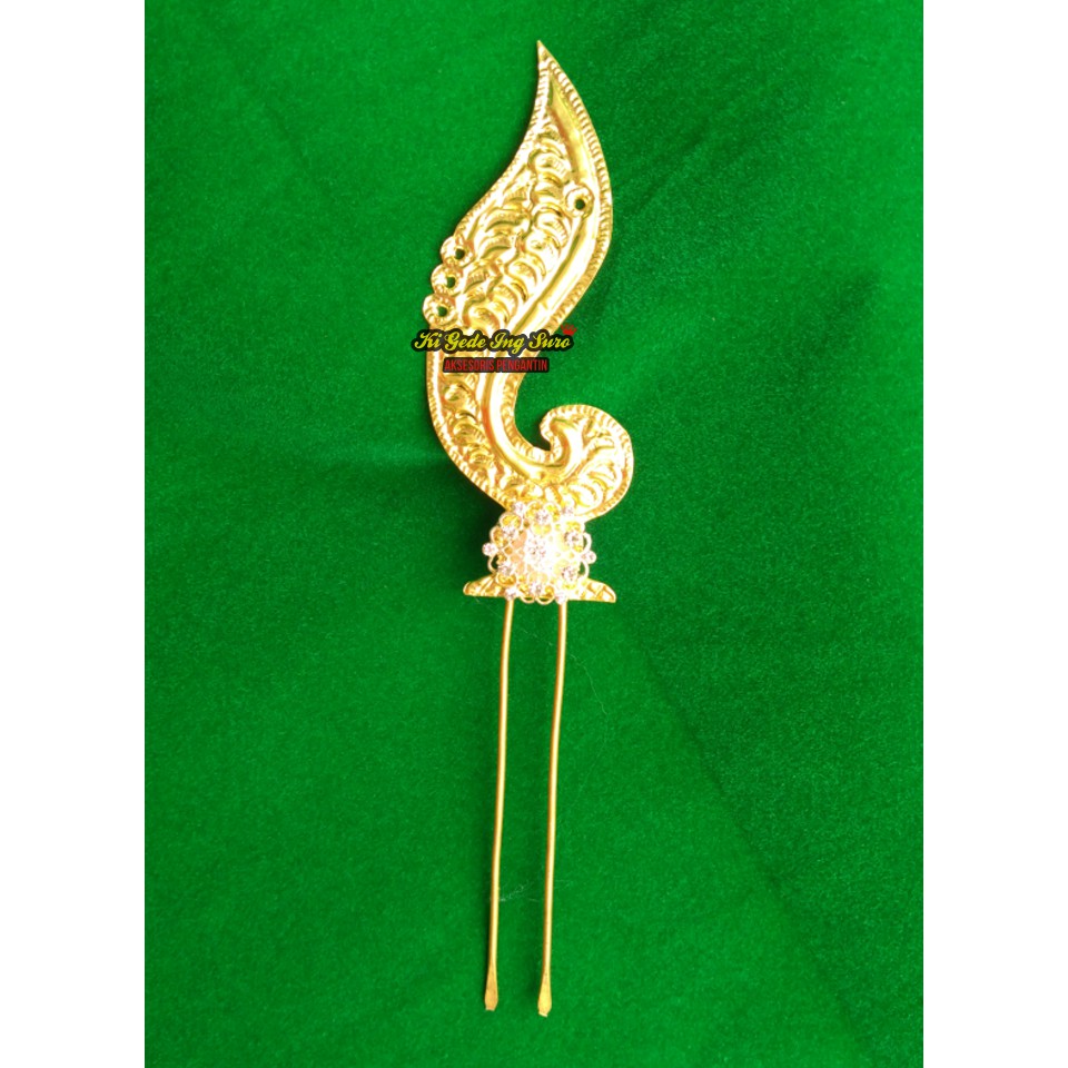 Tusuk Konde Kujang Gold/ Tusuk Sanggul Tari Hiasan Rambut Pengantin Palembang Lampung Jawa SundaBali