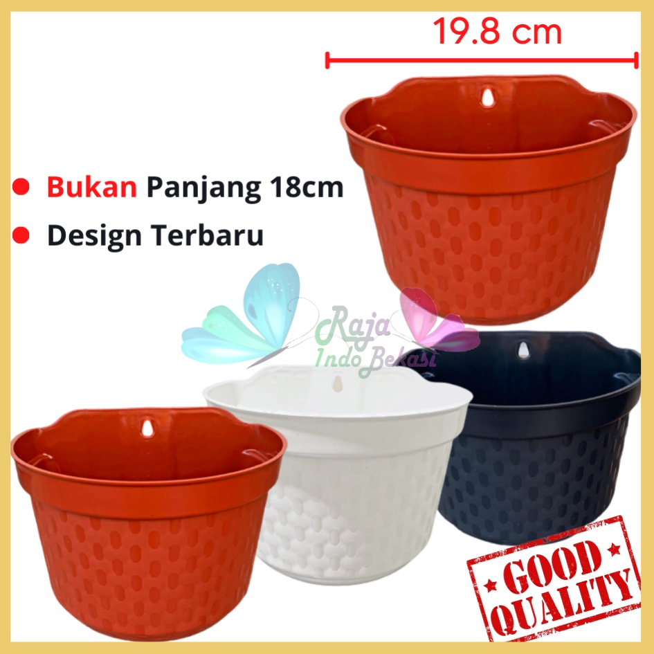 Pot Dinding Cantol Hafa 20 Cm Putih Hitam MerahBataTerracota Merah Coklat Pot Dinding Tempel Dekorasi Putih Panjang Aesthetic Besar Kecil Pager Balkon Pagar Unik  Pot Tembok - Tanaman Bunga Hias Dinding Tempel Bibit Plastik TB Flower 22 23 25 27 28 30