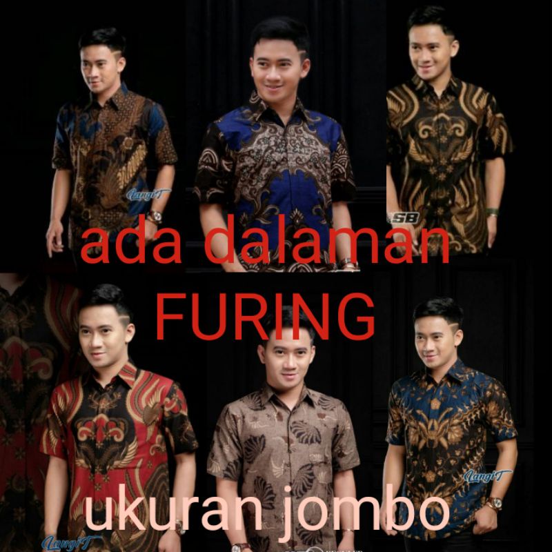 batik lengan pendek pakai furing ukuran jumbo