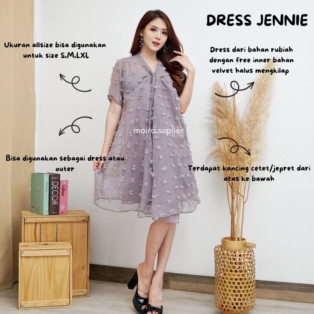 DRESS JENNIE RUBIAH SET INNER DAN OUTER SET BAJU KONDANGAN