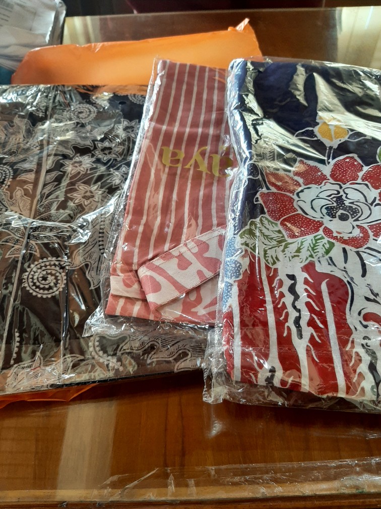 Tunik Premium Batik Cap Wonogiren Hitam Navy Merah Lapis Tricot Seragam Kerja S M L Xl Xxl