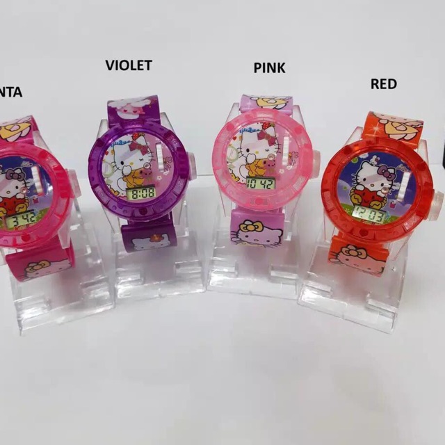 HARGA TERMURAH,,,JAM TANGAN ANAK LASER HELLO KITTY