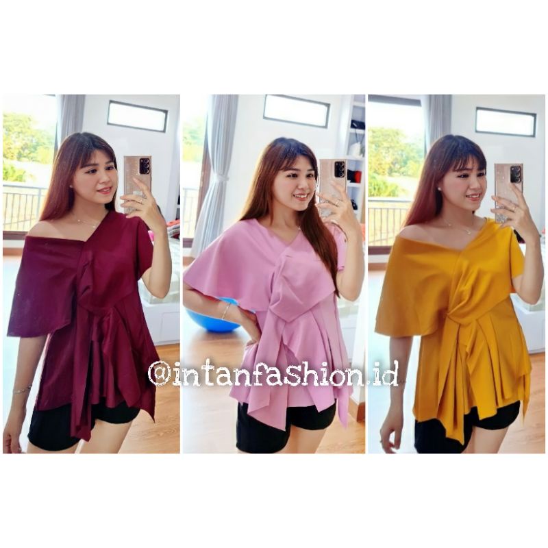 Nikita Blouse Jumbo Wanita Scuba Premium