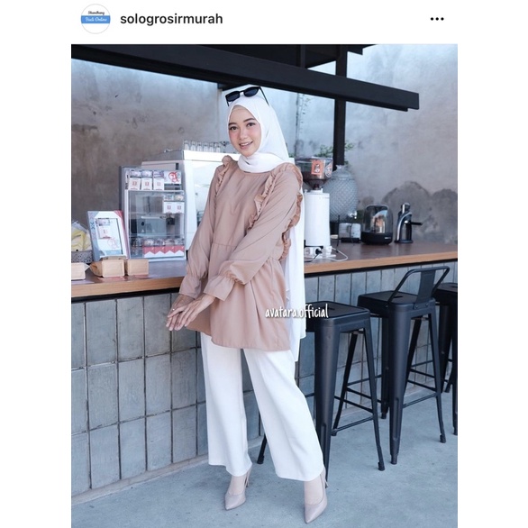 Thea blouse/blouse wolvis/blouse rempell depan/blouse wanita hijab