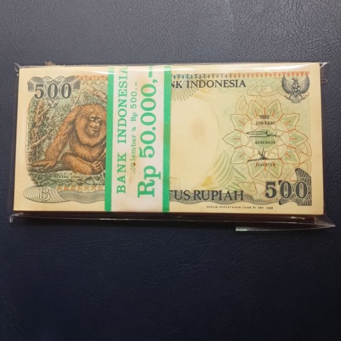 Uang Kuno 500 Rupiah Orang Utan Gepok URUT