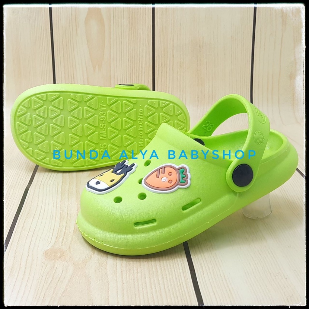 Sendal Anak Karet Umur 2 3 4 5 Tahun Karet Elastis HIJAU - Sepatu Sandal Anak Cowok Elastis Motif Lucu Karet Anti Licin Size 26 - 35 Sepatu Sandal Anak Karet Sendal Anak Elastis Green