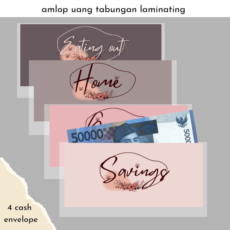 

custom 4 buah amplop tabungan laminating