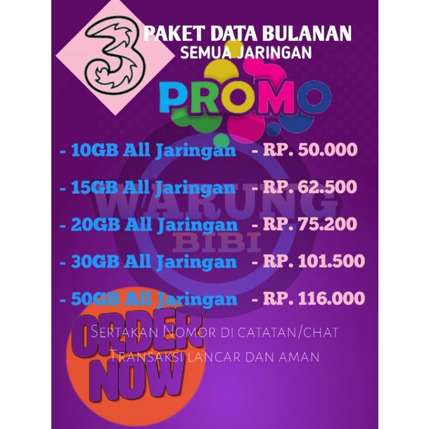 Paket Data Tri Bulanan All jaringan