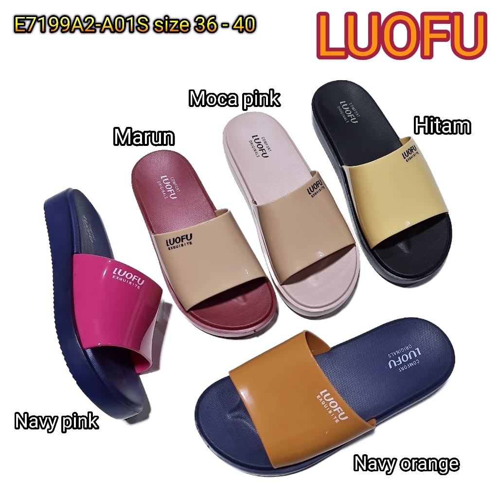 sandal wanita luofu sendal karet cewek sendal rumah import E7199A2-A01SA