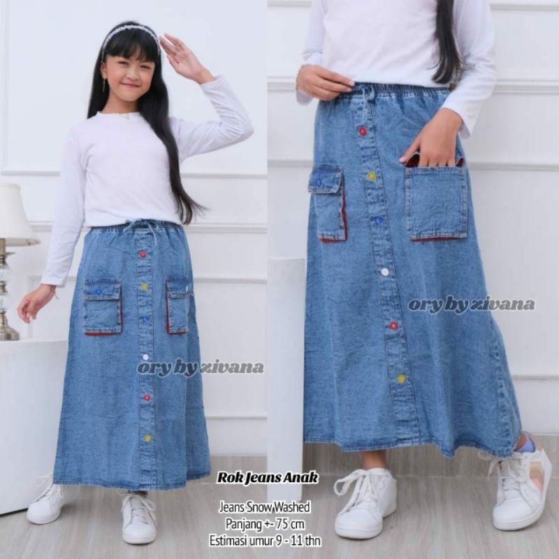 Rok anak jeans snow //JF5454