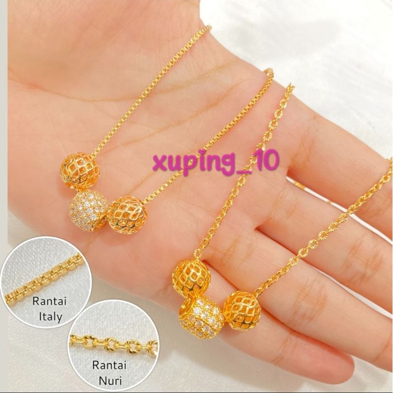 Kalung Liontin Xuping Lapis Emas Aksesoris Kalung Wanita Dewasa Perhiasan Fashion