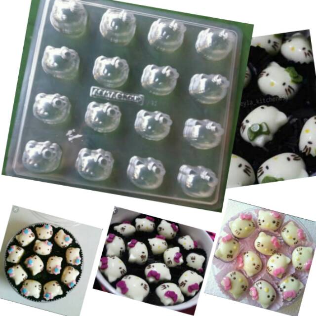 Cetakan Coklat Puding Mika Kepala Hello Kitty