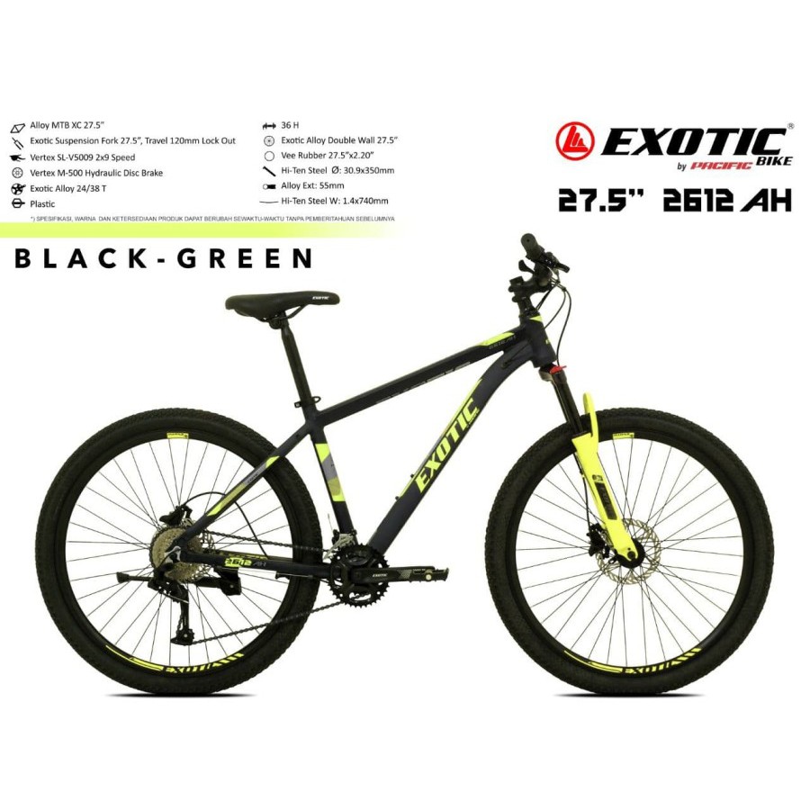 Sepeda Gunung MTB Exotic 2612AH 9 Speed Hidrolik Alloy Garansi SNI-2