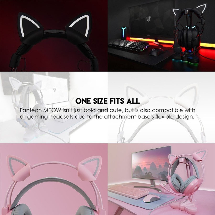 Fantech Kitty Ears AC5001 (Putih/Black/Pink)