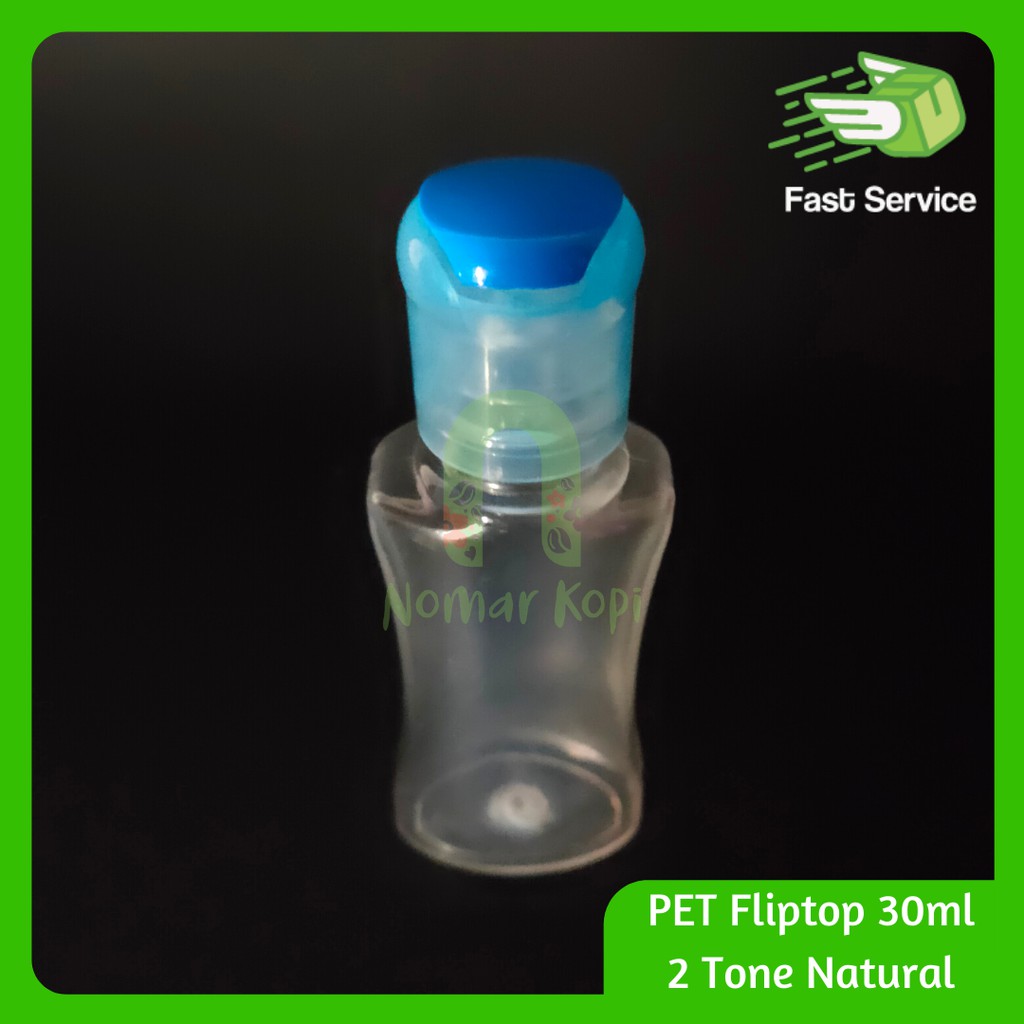 Botol PET 30ml Fliptop Bening Tutup 2 Tone Hand Sanitizer Sabun Lotion Toner HARGA GROSIR!