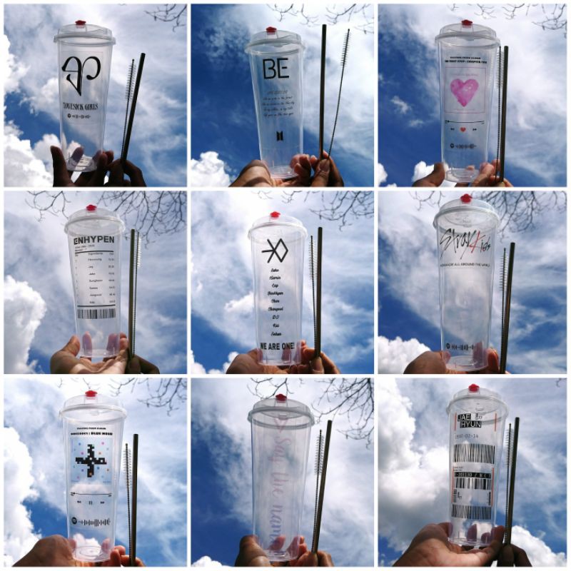 REUSABLE CUP KPOP/NON KPOP/NAMA/ANIME CUSTOM - TUMBLR / TEMPAT MINUM