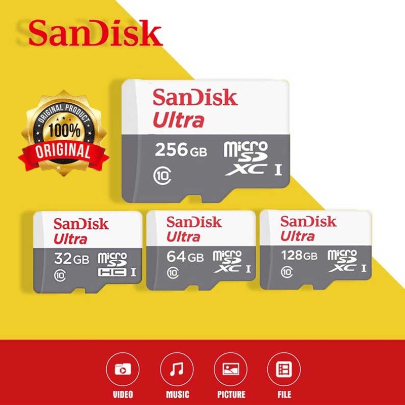 SANDISK MEMORY CARD HP SANDISK KARTU MEMORY CARD 32GB 64GB 128GB 256GB 512GB ORIGINAL MICRO SD CARD 