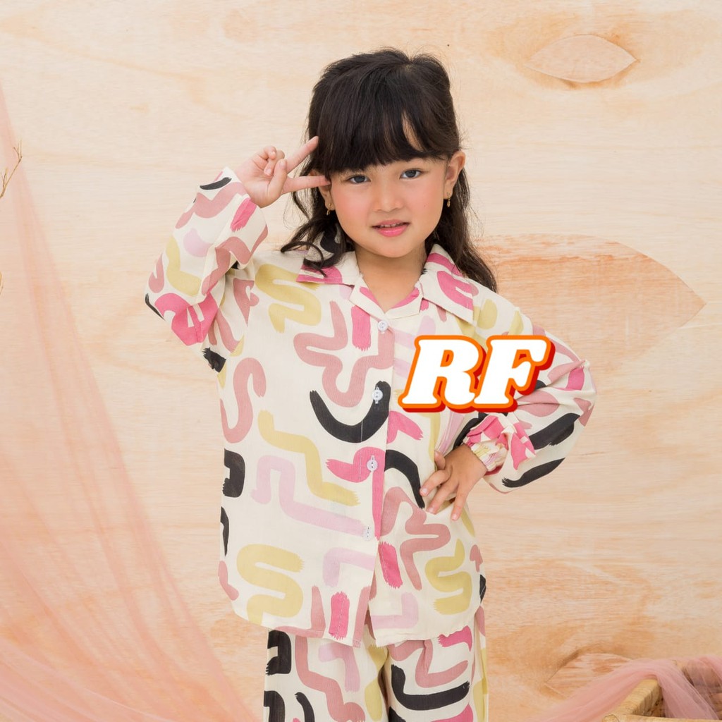 Lisa kids One Set / setelan anak perempuan / daily one set pajamas anak / Setelan rayon premium anak