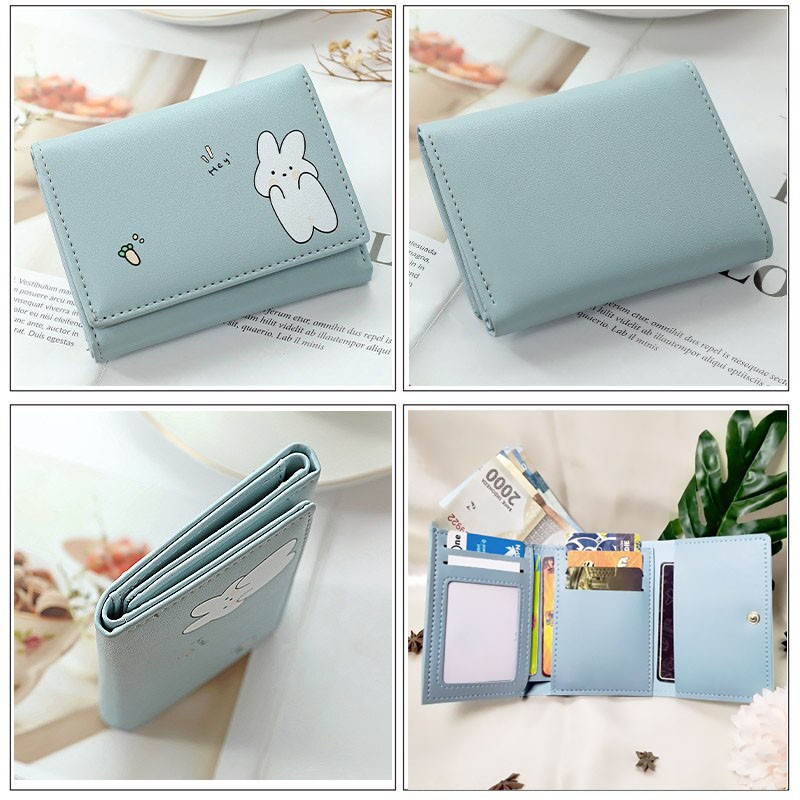 W14 Dompet Mini Wanita Motif Binatang Lucu Kantong Koin Cewek Kartu Uang Foto Cantik Women Wallet Perempuan Kulit PU Leather Hitam Kecil Panjang Korea Pria Cowok Laki Laki Cowo Import Premium Murah Tas Dompet Wanita Cewe Cantik Lipat