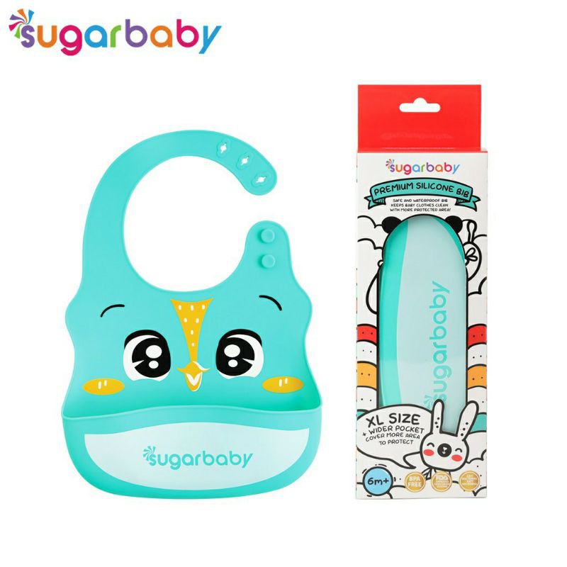 Sugar Baby Premium Silicone BIB XL Size celemek slaber silikon makan bayi