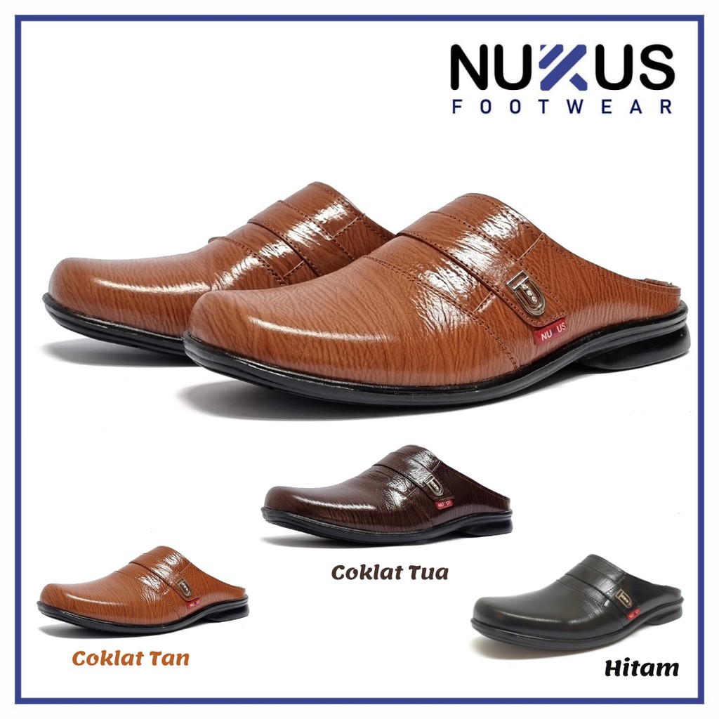 Sandal Selop Pria Kulit Asli Slop Bustong Nukus - SL 61 GB