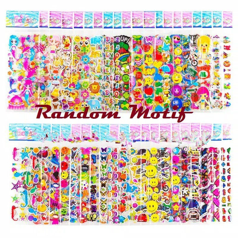 STIKER 3D ANAK / STICKER TIMBUL / MAINAN TEMPEL KARAKTER