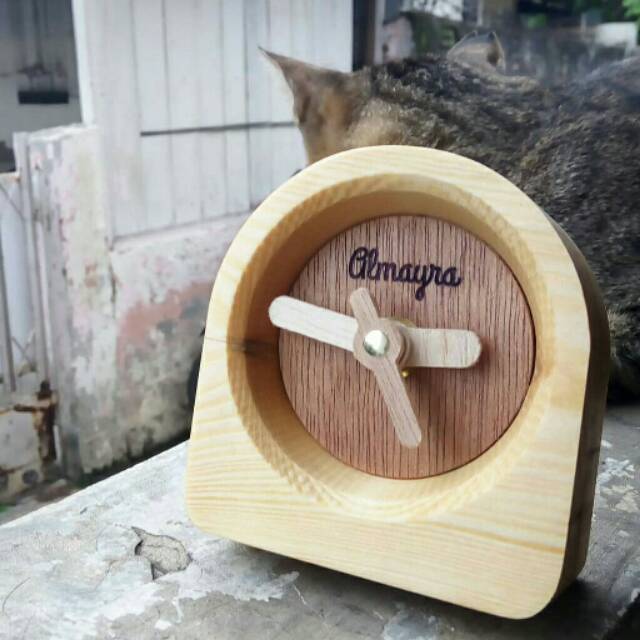 Jam Meja Kayu Jati Belanda