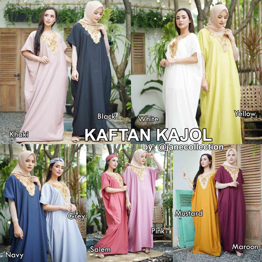 JANE COLLECTION || Kaftan Kajol Baju Muslim Hari Raya Lebaran Kaftan Lebaran Maxi Hijab