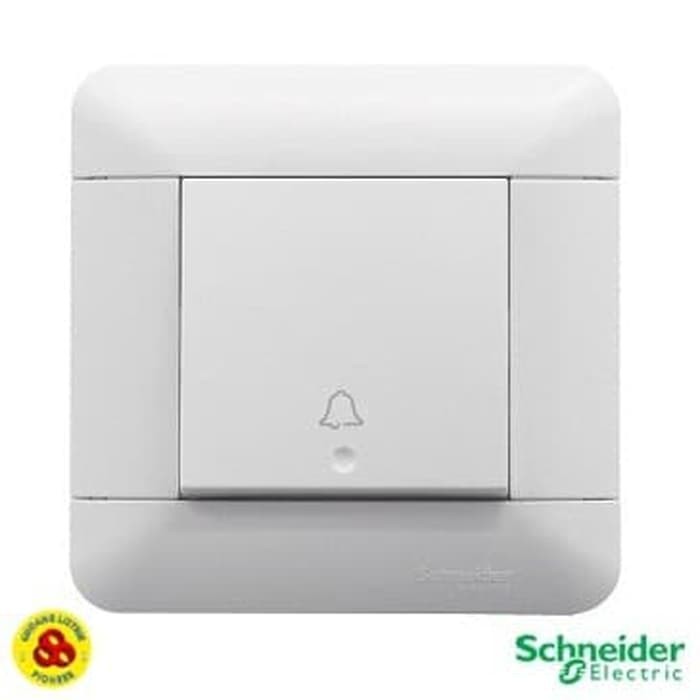 Schneider Saklar Tekan bell Arcato E8131BPL1_WE 1 Gang Press Bell Putih